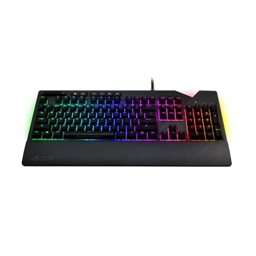 Asus ROG Strix Flare Gaming Tastatur (mechanisch, Cherry-MX Red Switches, Aura Sync, Handballenauflage, deutsches Tastatur-Layout)