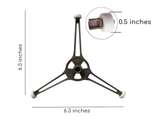 1-Pack Microwave Oven Flat Turntable Ring Roller Glass Plate Tray Triple Arm Rotating Support Holder with Wheels Rotating Ring Roller Replacement Arm - Length 3.54\" / 9 cm Microwave Plate Replacement