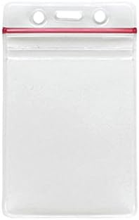 Clear Vinyl Vertical ID Badge Holder with Re-sealable Zipper Top - Pack of 100