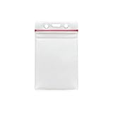 Clear Vinyl Vertical ID Badge Holder with Re-sealable Zipper Top - Pack of 100