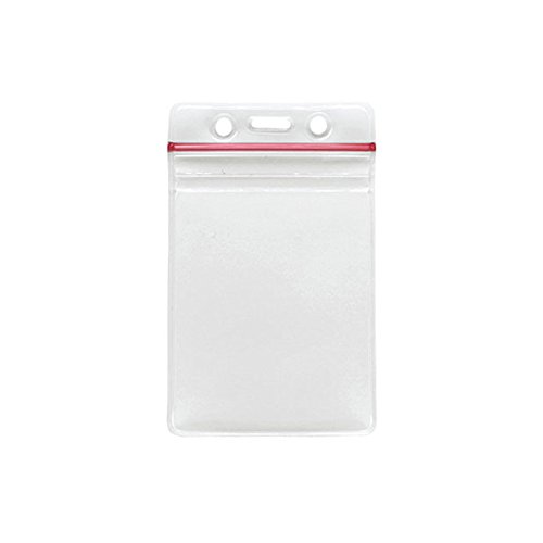 Brady People ID 1815-1110 Vinyl Vertical Badge Holder with Resealable Top, 4.95" L x 3.00" W, Clear (Pack of 100)