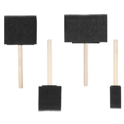 Yuomeaz 4 Pcs Paint Sponges Brush Set 4 Size Foam Brushes Lightweight Painting Sponge Brush with Wood Handle for Staining Crafting (1 2 3 4)