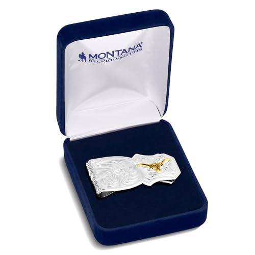 Image of Montana Silversmiths Made in the USA Western Lifestyle Money Clip (Trail Boss with Longhorn)