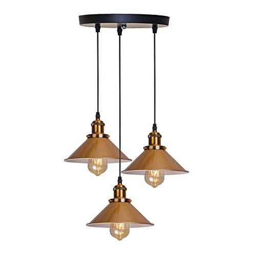 LIRRGHTE Lámpara Colgante Industrial Vintage Dorada con Personalidad, Creatividad, Lámpara Colgante, Lámpara Retro, Lámpara Colgante de Metal Antiguo para Bar, Cafetería, Restaurante, Cocina (St2) Cover