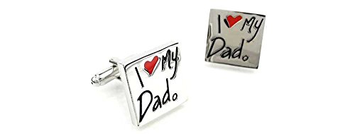 Par de Mancuernillas para Hombre I Love Dad Cuadradas miniatura 1