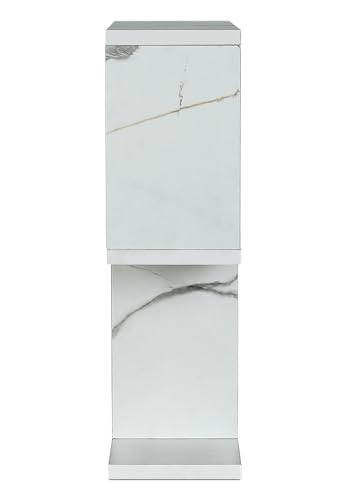 Image of Engineered Wood Zl Side Table, End Table,Sofa,Bedroom for Bed Side Table (Tag White Marble) DIY(Do-It-Yourself)