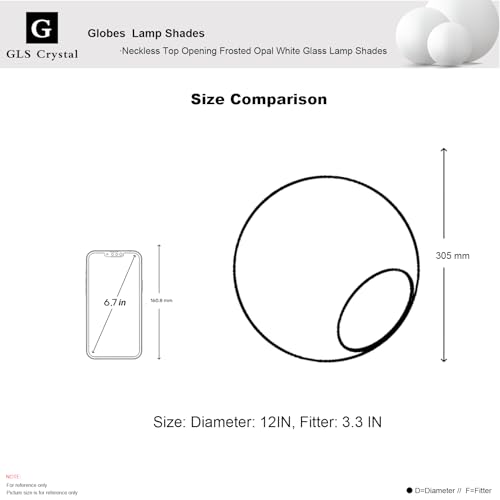 Image of GLS Frosted Opal Glass Lamp Shade, 12 inchx3.3 inch