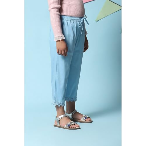 Image of BIBA Girls Regular Mid Rise Cotton Blend Capris