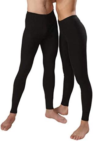 Warm Long Underwear for Men and Women Angora Wool Unisex Long Johns in Black Wool Underwear