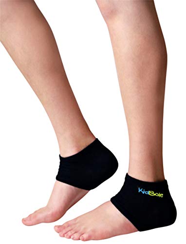 Image of Gel Heel Strap for Kids with Heel Sensitivity from Severs Disease, Plantar Fasciitis. (Black) (Teenager Sizes 6-8, Black)