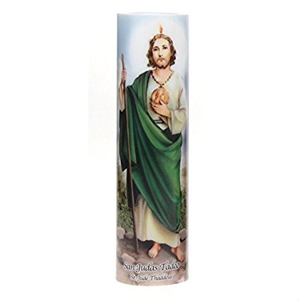 Saint Jude LED Flameless Devotion Prayer Candle, Religious Gift, 4 Hour Timer