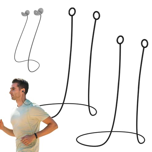 Silikon-Ohrstöpsel-Kabel mit Ösen (2er Pack) – Verbindungskette für abnehmbare Ohrstöpsel-Spitzen, Schutz vor Verlust (ohne Ohrstöpsel)
