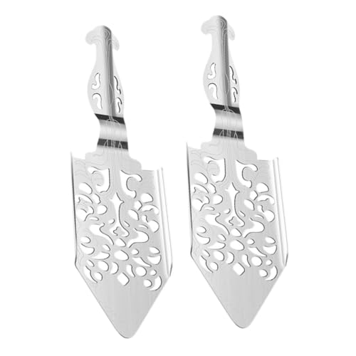Healifty 2pièces Cuillère Absinthe Inoxydable Creuse Ustensile De Bar Pratique Avec Motif Élégant Filtre Pour Sucre Cube Accessoire Pour Préparer Absinthe