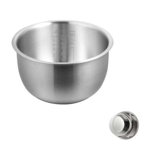 316 Stainless Steel Inner Pot Compatible with Zojirushi NP-HBC10 Rice Cooker, 3L 5.5 Cup Replacement Inner Bowl, Thickened One-Piece Build for Even Heating & Improved Warm Retention