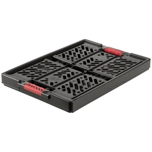 SomosTrade Klappbox 45L | Graphit - Rot | 54 x 28 x 37cm | mit Soft Touch Griffen | stabile Klappbox | Perfekte Aufbewahrung | (2 Klappbox - Graphit Rot)