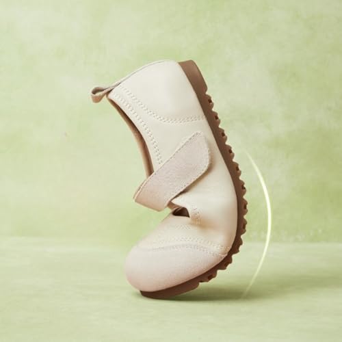 ZQW Women's Cute Mary Jane Ballet Flats Round Toe Suede Hook and Loop Soft Comfortable Dressy Shoes for All-Day Wear3