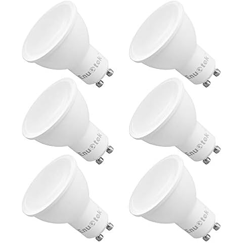 ENUOTEK 7W 650Lm Dimmable GU10 LED Spotlights LED Spot Light Bulbs 120° Wide Beam Angle Cool White 5000K AC220~240V Trailing Edge Dimmable Replace 60W Halogen Lamp 6 Pack Cover