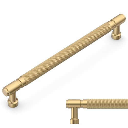 Amerdeco 10 Pack Champagne Bronze knurled Cabinet Pulls 10 Inch(254mm)