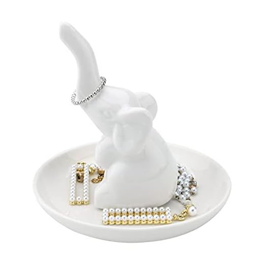 Hileyu Plato de Soporte de Anillo para Joyería, Porta Anillos Plato Decorativo Tridimensional de Cerámica Bandeja para Anillos Ornamental Porta Anillos Pendientes Pulseras Collar (Blanco)