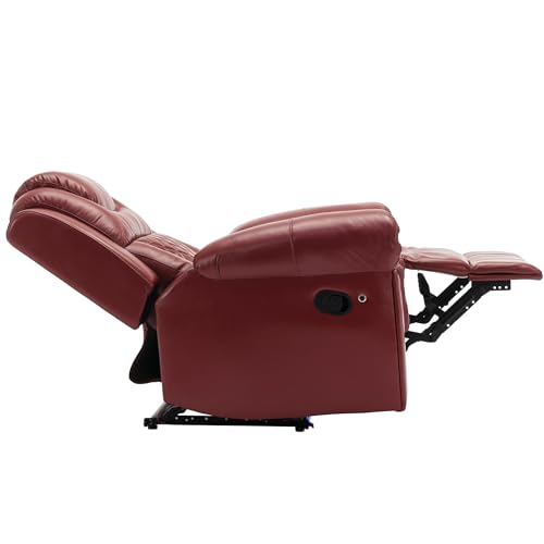 Sillón reclinable de cuero sintético Rojo miniatura 5