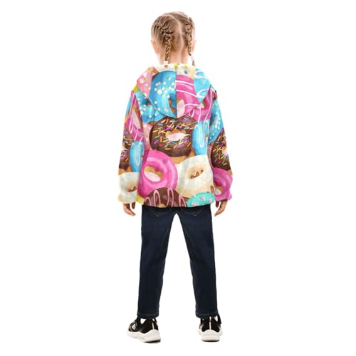 OTVEE Colored Glazed Donuts Kids Hoodie Jacket Fall Spring Full Zip Warm Outwear Coat4