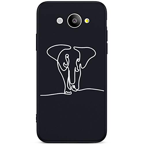 JCKHM Compatible with Huawei Y3 2017 Silicone Case Cover Fashion Matte TPU Silicone Soft Cover Protective Cover Éléphant