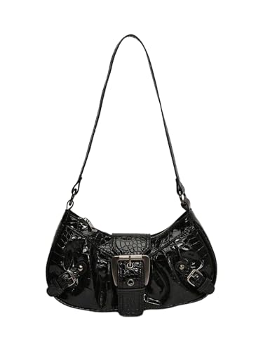 Image of GORGLITTER Women's Y2k Shoulder Bag Buckle Western Vintage Hobo Pu Leather Handbags with Coin Purse