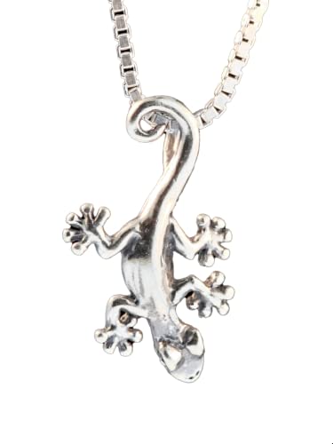 Silver Gecko Necklace Jungle Jewel Charm Collection Charm Pendant Tropical Rainforest Tiny Gecko Animal Jewelry