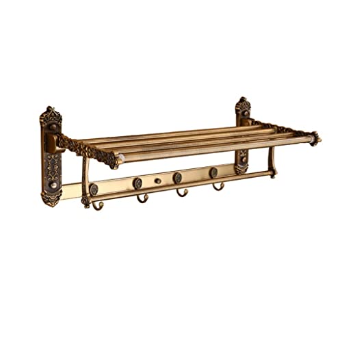 Porte-serviettes de salle de bain mural en bronze sculpté pour déco vintage