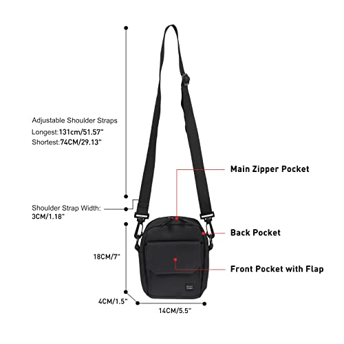 PAUBACK Crossbody Bag for Mens,Travel Passport Wallet Bag for Men for Cell Phone, Small Neck Pouch Side Shoulder Bag for Men