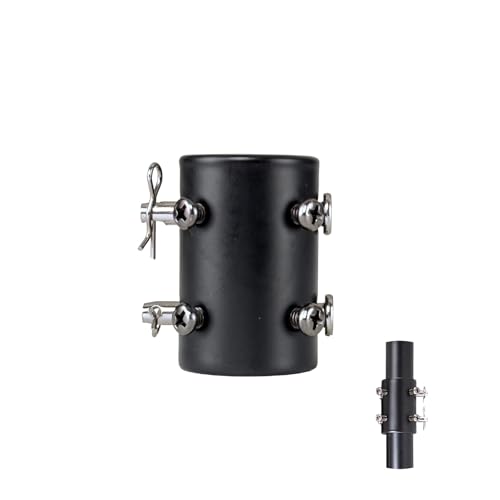 ECOiTEL Ceiling Fan Downrod Coupler,1.3'' Diameter and 2'' Height with Safety Clip,Black downrod coupler fits most Indoor Outdoor ceiling fans