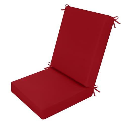 idee-home Outdoor Patio Dining Chair Cushion, High Back Density Foam