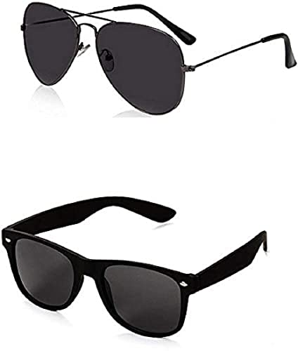 Image of UV-Protected Unisex Wayfarer And Aviator Combo Pack Of 2 Sunglasses