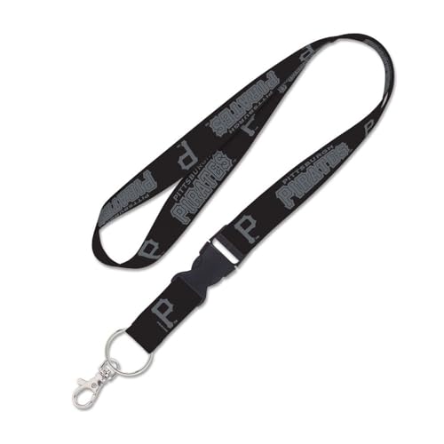 Lanière Pittsburgh Pirates cordon noir 2,5 cm porte-badge amovible pour clé et carte d'accès