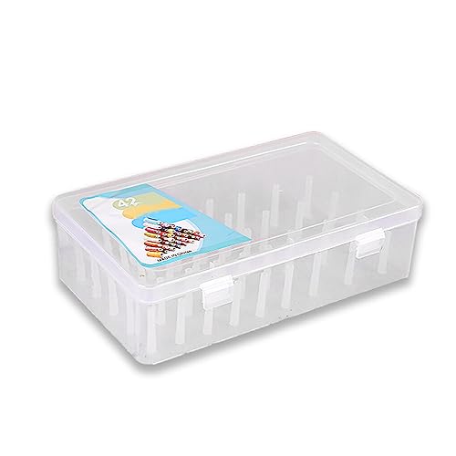 susiodeu Sewing Thread Box 42 Spools Large Capacity Storage Case Embroidery Cross-Stitch Double Lock Dust Proof Container Holder, Blue