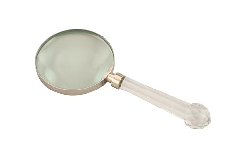 DECONOOR Magnifying Glass for Reading, 5X Magnification, 4-Inch Glass Lens, Gold Handle
