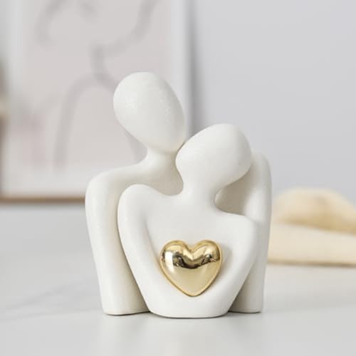 Arivend Mini Couple Statue Abstract Sculpture Home Decor Knick Knacks Couples Love Office Show Pieces White A - Image 4