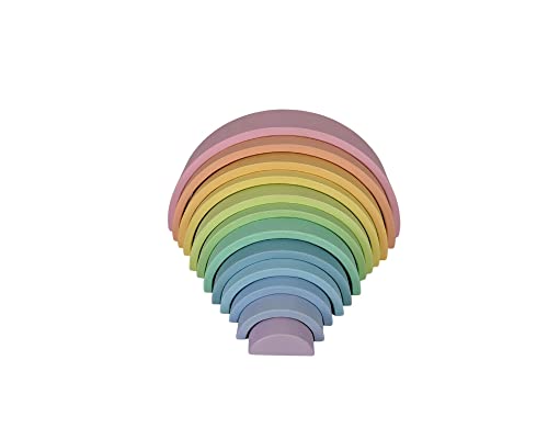 Arco iris de madera Waldorf grande en colores vivos, colores pastel y al natural. Juguetes de madera. Juguetes educativos. Juguetes ecológicos. Hecho a mano en España. Juego libre y simbólico.