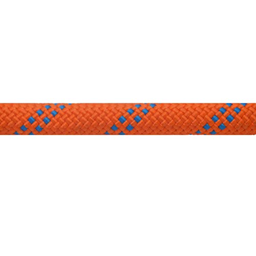 YUZENET Static Rock Climbing Rope 2/5 Inch 100 Feet Outdoor Safety Fire Escape Rope Rappelling Rope,Orange/Blue
