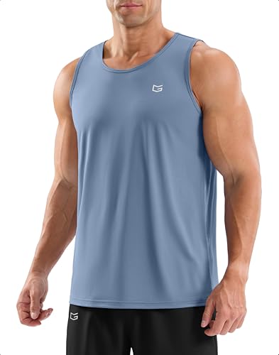G Gradual Mens Workout Tank Tops Sleeveless Muscle Shirts Summer UPF 50+ Quick Dry Shirts for Men Athletic Running Gym(Slate Blue XL)