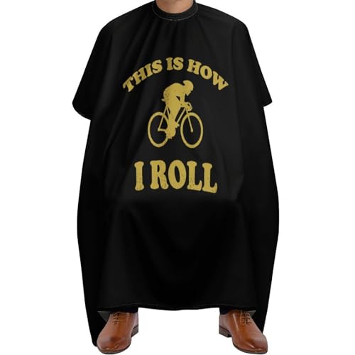 Cyclist How I Roll Hair Cutting Cape for Men Women Waterproof Barber Cape Adjustable Salon Haircut Capes
