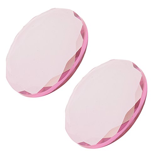 Preisvergleich Produktbild 2piece Kristallglas Kleber Wimpern Halter Palett, Wimpernverlängerung Unterlage, Kleberunterlage Wimpernunterlage, Eyelash Extensions Tool - Rosa
