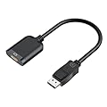 LUKFOCAB Displayport to HDMI Active Adapter Cable, 4K DP 1.4 to HDMI 2.0 Monitor Uni-Directional Converter, Male to Female Black, Compatible for HP AMD NVIDIA Lenovo Dell Desktop TV and More