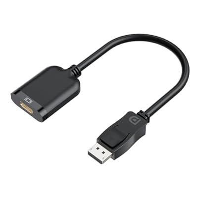 LUKFOCAB Displayport to HDMI Active Adapter Cable, 4K DP 1.4 to HDMI 2.0 Monitor Uni-Directional Converter, Male to Female Black, Compatible for HP AMD NVIDIA Lenovo Dell Desktop TV and More