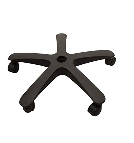 PP Heavy Duty Nylon Chair Base with Castor (Black, Set of 1)