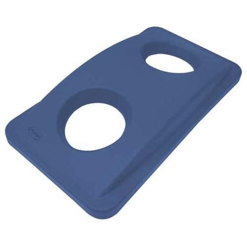 MOLLIFII 23 gal Dome Bottle and Can Recycling Top, 11 1/2 in W/Dia, Black, Resin, 2 Openings, Mfr: FG269288BLUE-A