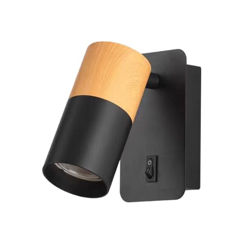 Mjsdjof Aplique de pared for lectura junto a la cama, minilámpara de pared de metal, aplique de pared ajustable con giro de 350° + 90°, luminaria GU10(Black)