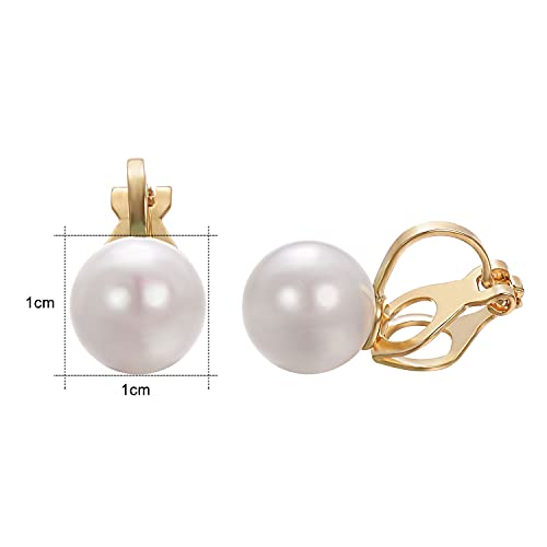 Yoursfs 10mm Tiny Pearl Clip On Earrings for Women 18K Gold Plated Faux Pearls Bridal Earring Fashion Wedding Jewelry2