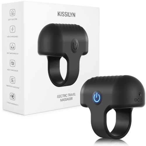 KISSILYN Mini Finger Massage Ball Waterproof Rechargeable Multifunctional Massager (Black)