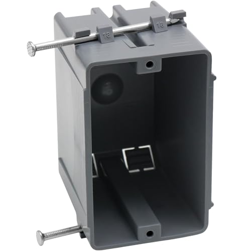YQSIYU 1 Pack Gray New Work Box 1 Gang,Electrical Outlet Box 18 Cu.in. Device Box for Manufactured Homes?ETL Listed 1 Pack.